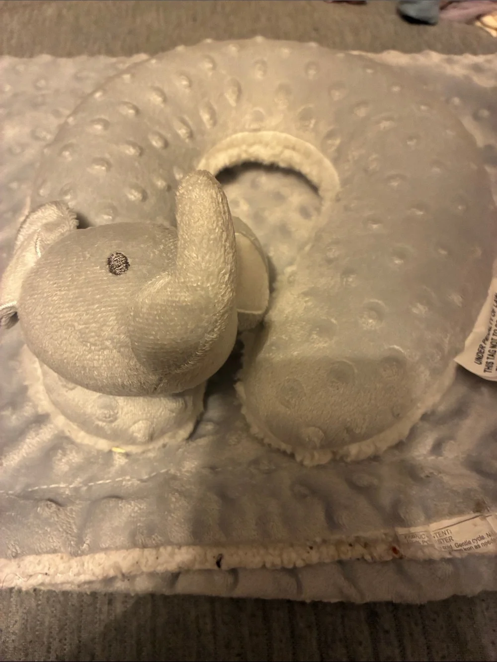 Plush Elephant Neck Support Pillow for Kids - Light Gray